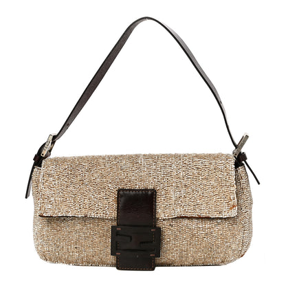 Fendi Beaded Baguette Beige 1 of 17