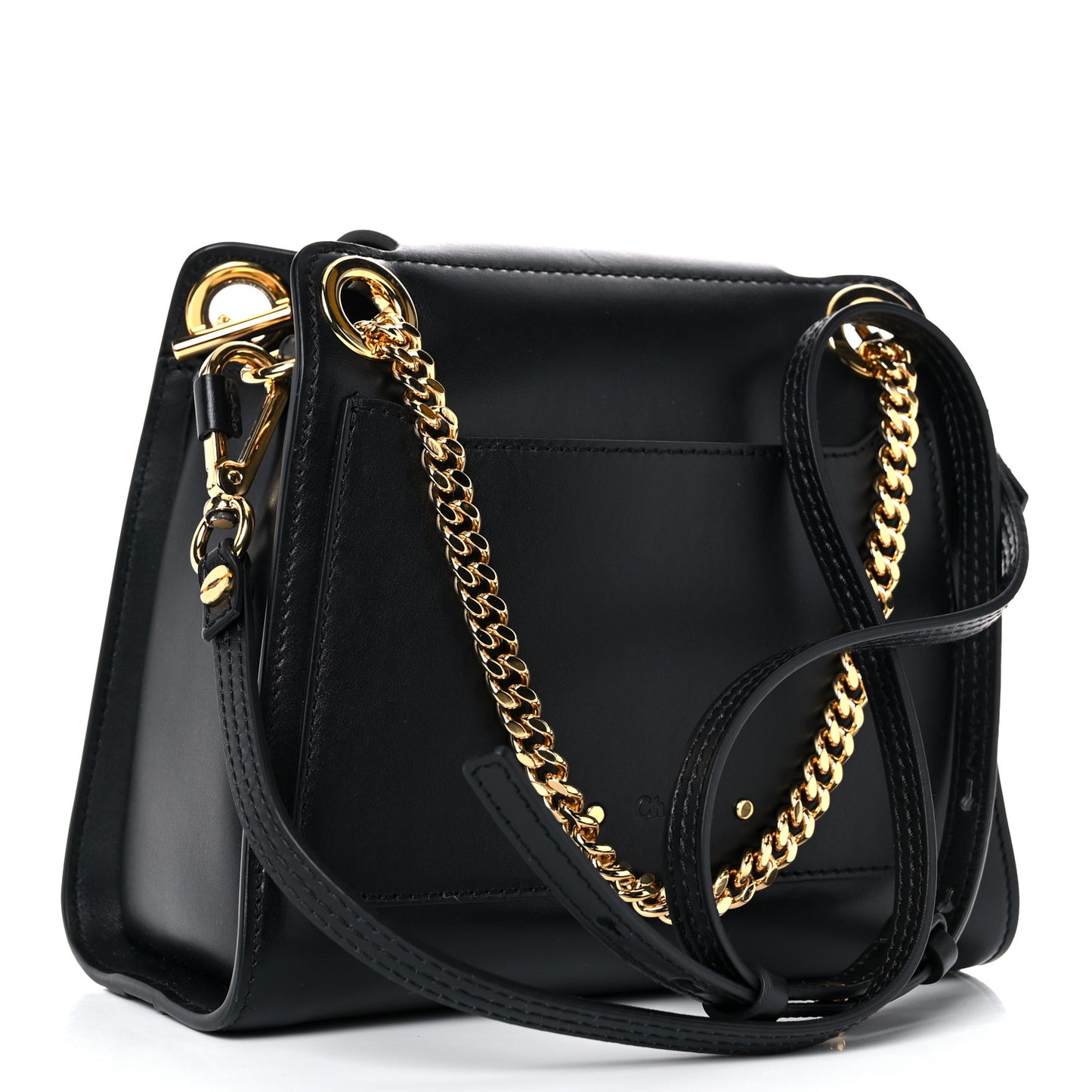 Shiny Calfskin Mini Annie Shoulder Bag Black