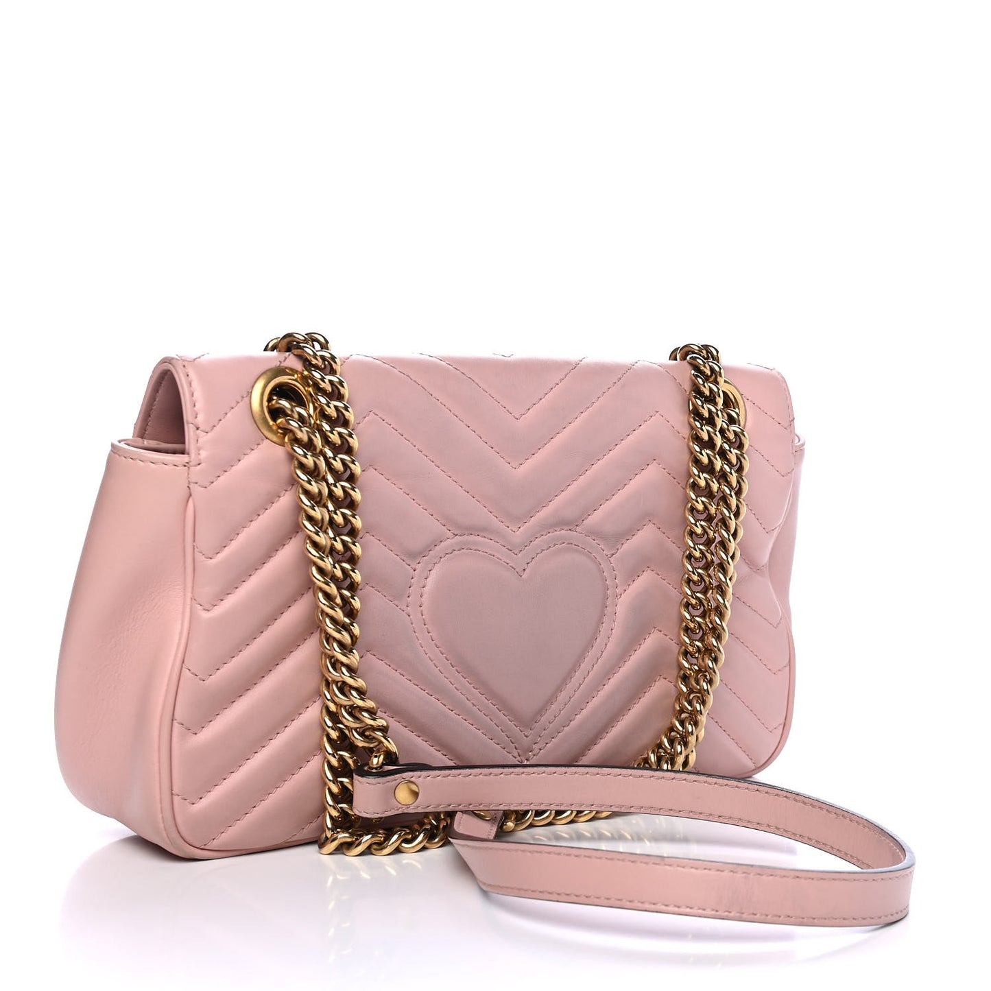 Calfskin Matelasse Small GG Marmont Shoulder Bag Perfect Pink