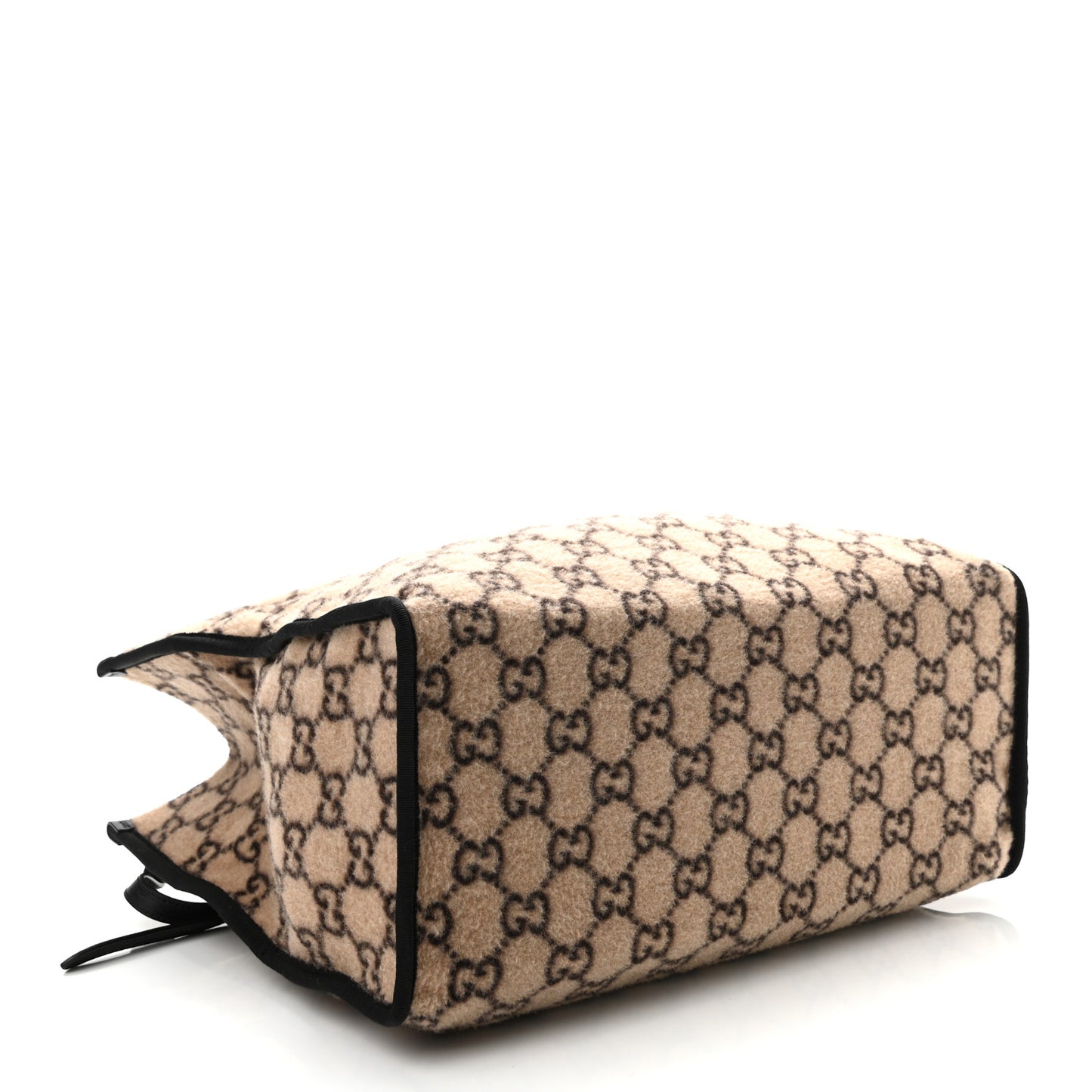 Covered Wool GG Monogram Large Tote Bag Beige Ebony