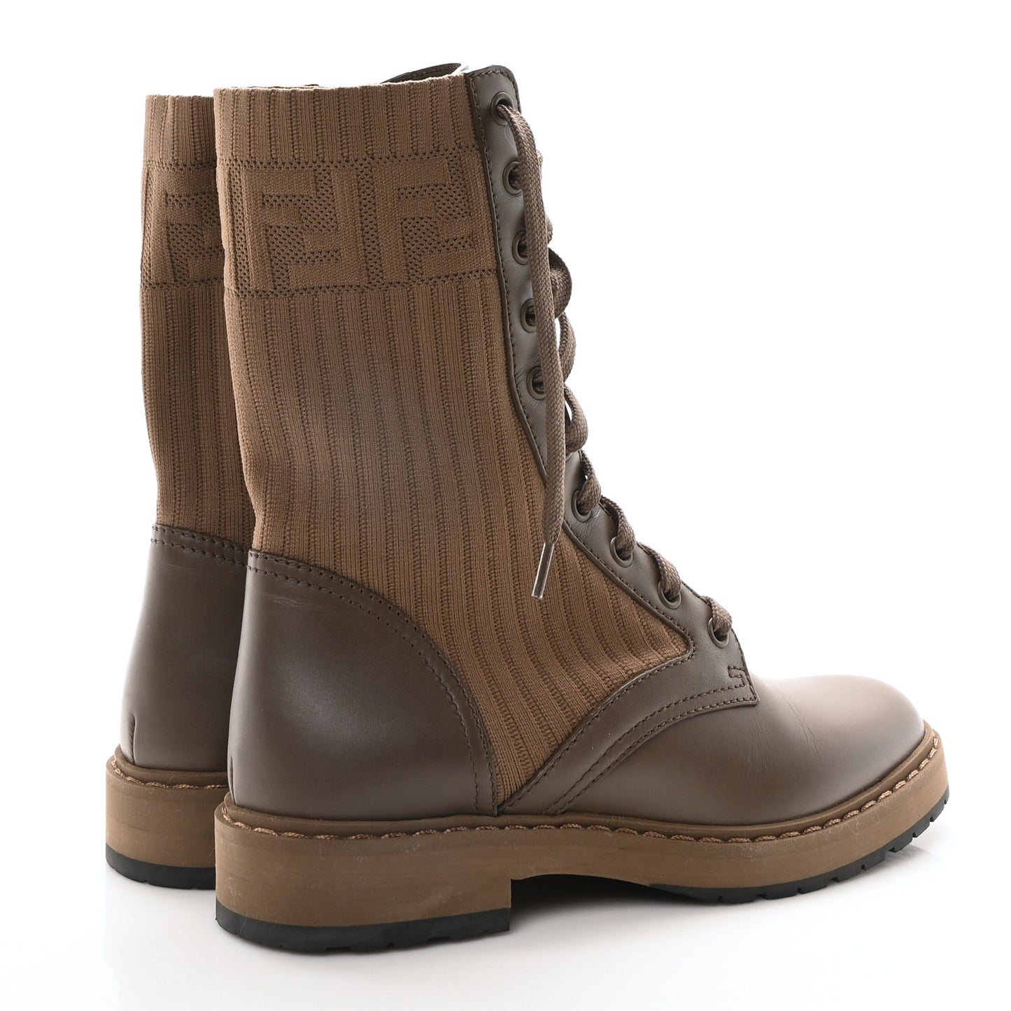 Vitello Stretch Fabric FF Rockoko Biker Boots 36.5 Maya Chocolate