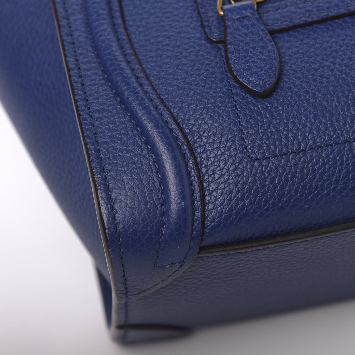 Drummed Calfskin Nano Luggage Indigo