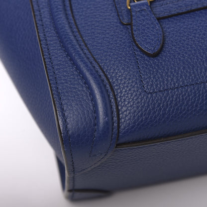 Celine Drummed Calfskin Nano Luggage Indigo 11 of 12