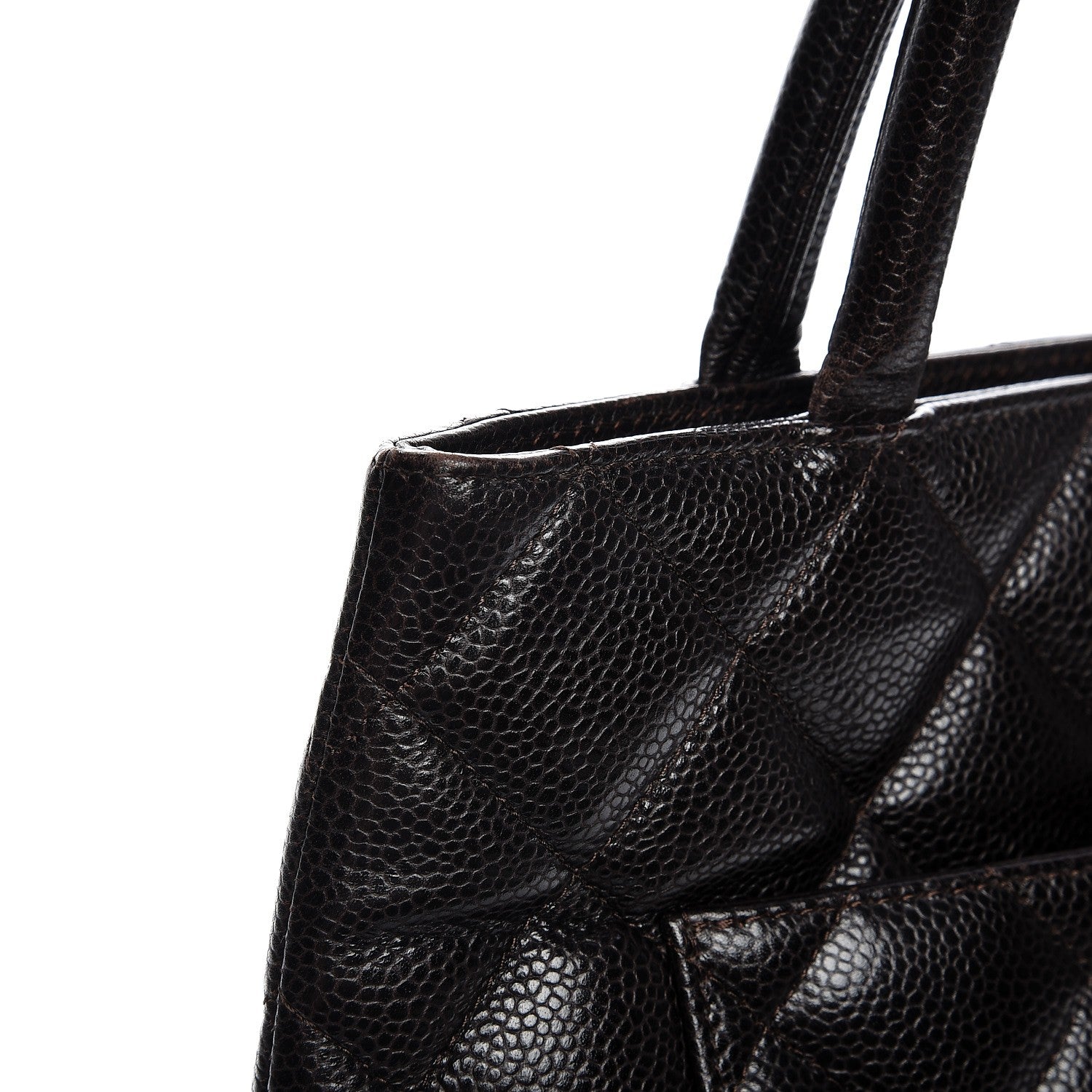 Chanel Caviar Quilted Medallion Tote Dark Brown 8 of 14