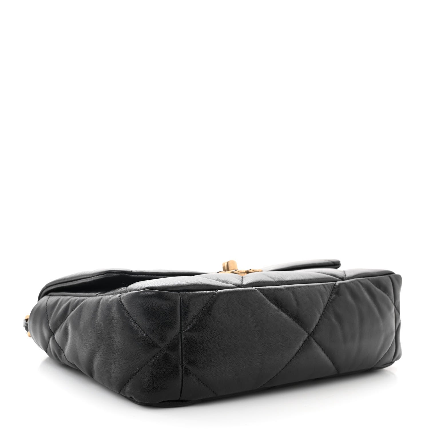 Chanel Shiny Goatskin Quilted Medium Chanel 19 Flap Black 4 of 10