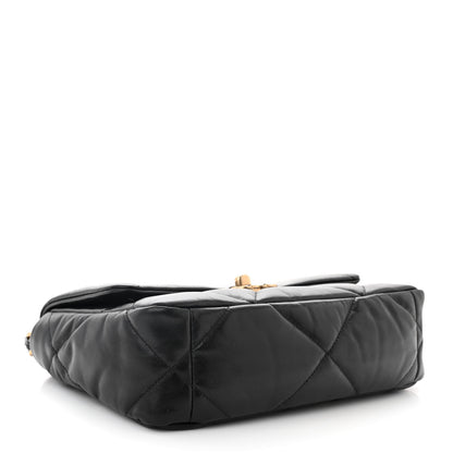 Chanel Shiny Goatskin Quilted Medium Chanel 19 Flap Black 4 of 10
