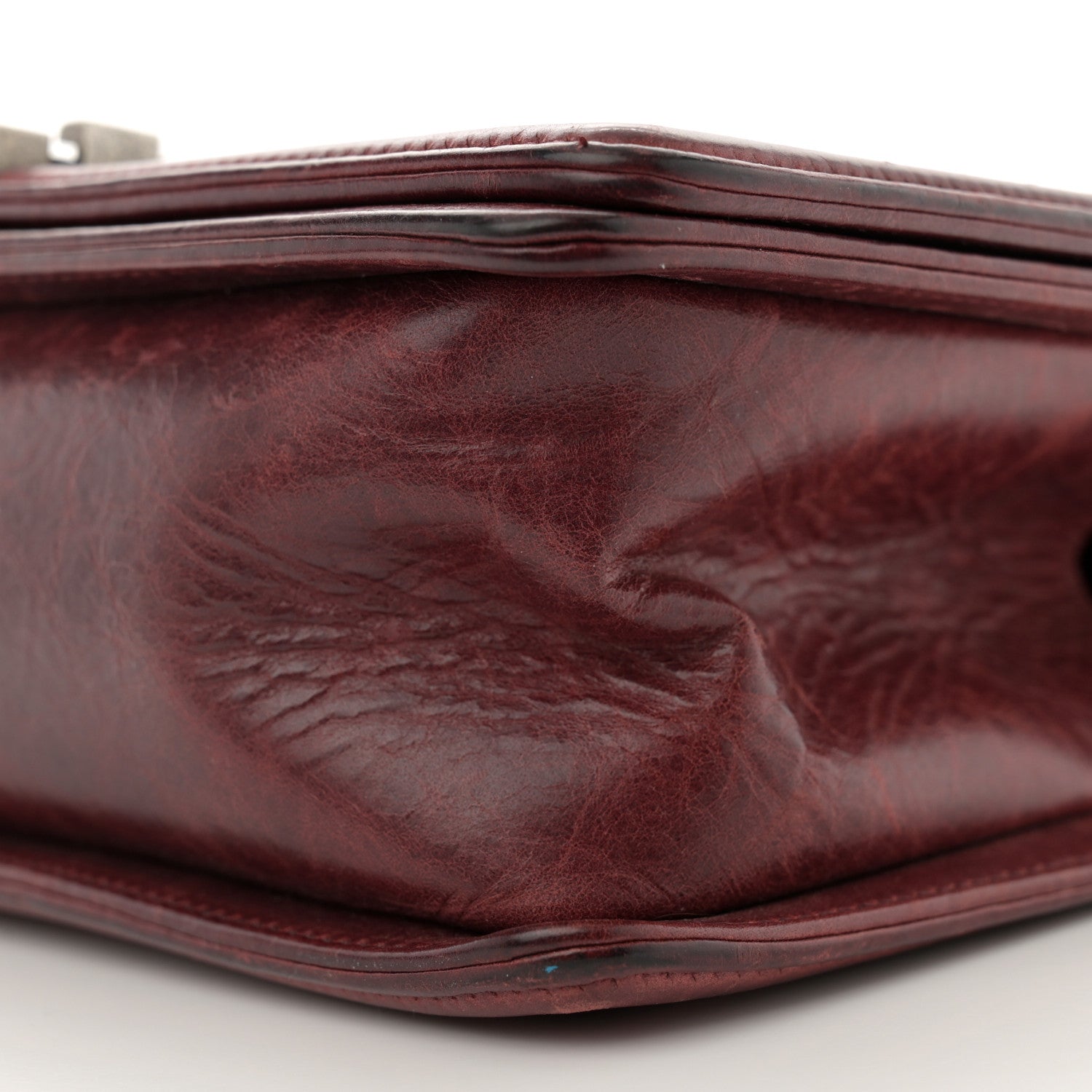 Chanel Calfskin Quilted Double Stitched Medium Boy Flap Burgundy 10 of 11
