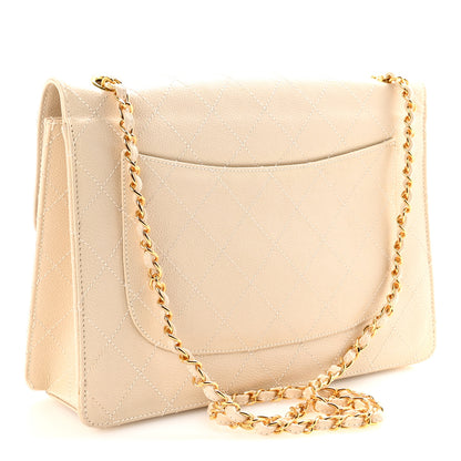 Chanel Caviar Stitch Medium Single Flap Beige Clair 3 of 11