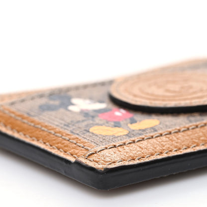 Gucci X DISNEY Mini Vintage GG Supreme Monogram Mickey Mouse Card Holder Beige Vintage Sun Oil 8 of 10