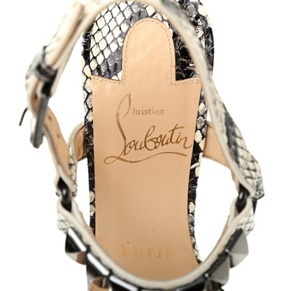 Christian Louboutin Watersnake Print Cataclou 120 Wedge Sandals 35 Roccia Gun Metal 7 of 7