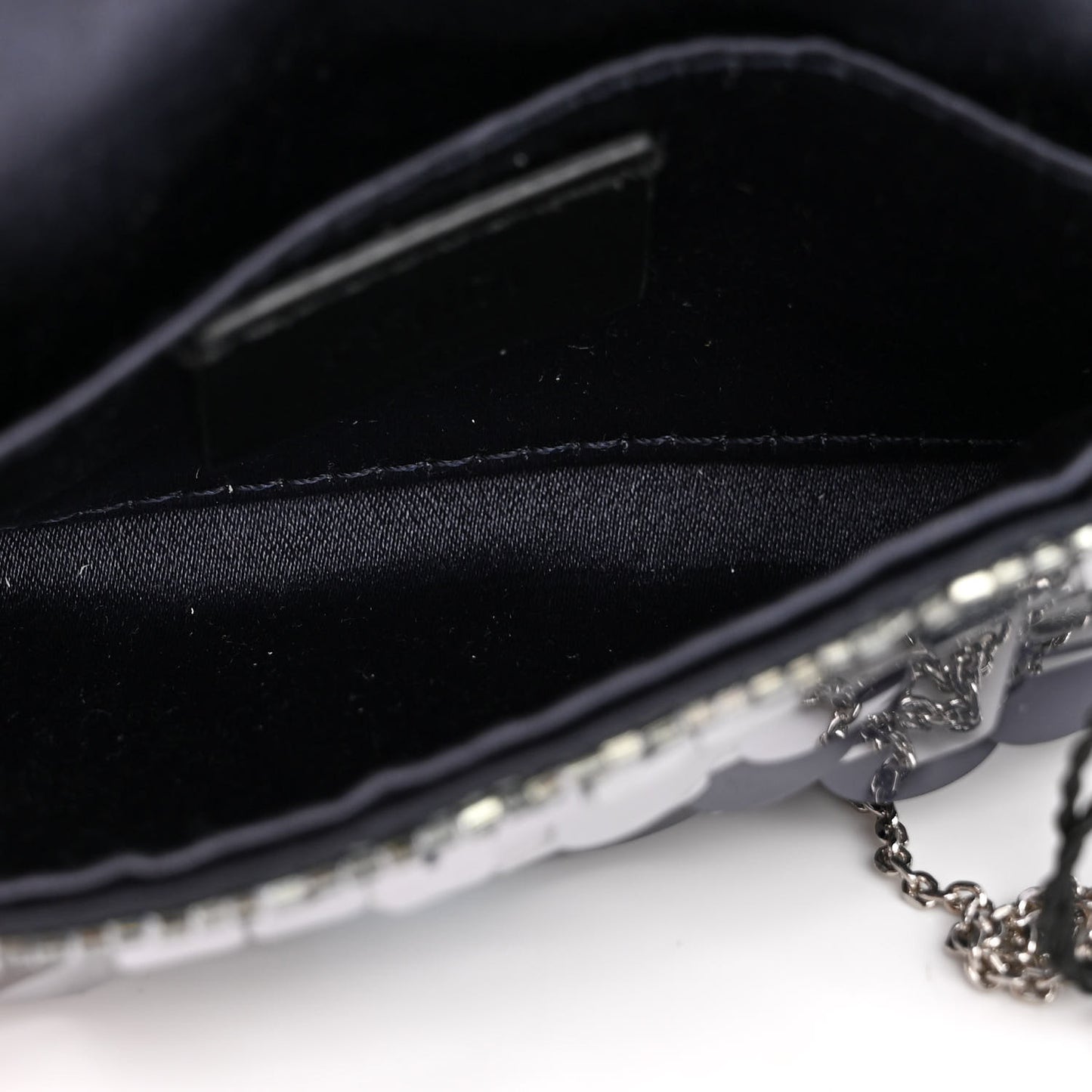 Sequin Paillettes Shiny Nappa Sex and the City Nano Maxi Buckle Baguette Charm Blue