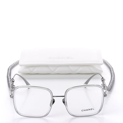 Chanel Square Removable Pearl Chain Eyeglasses 2195 Silver 10 of 10