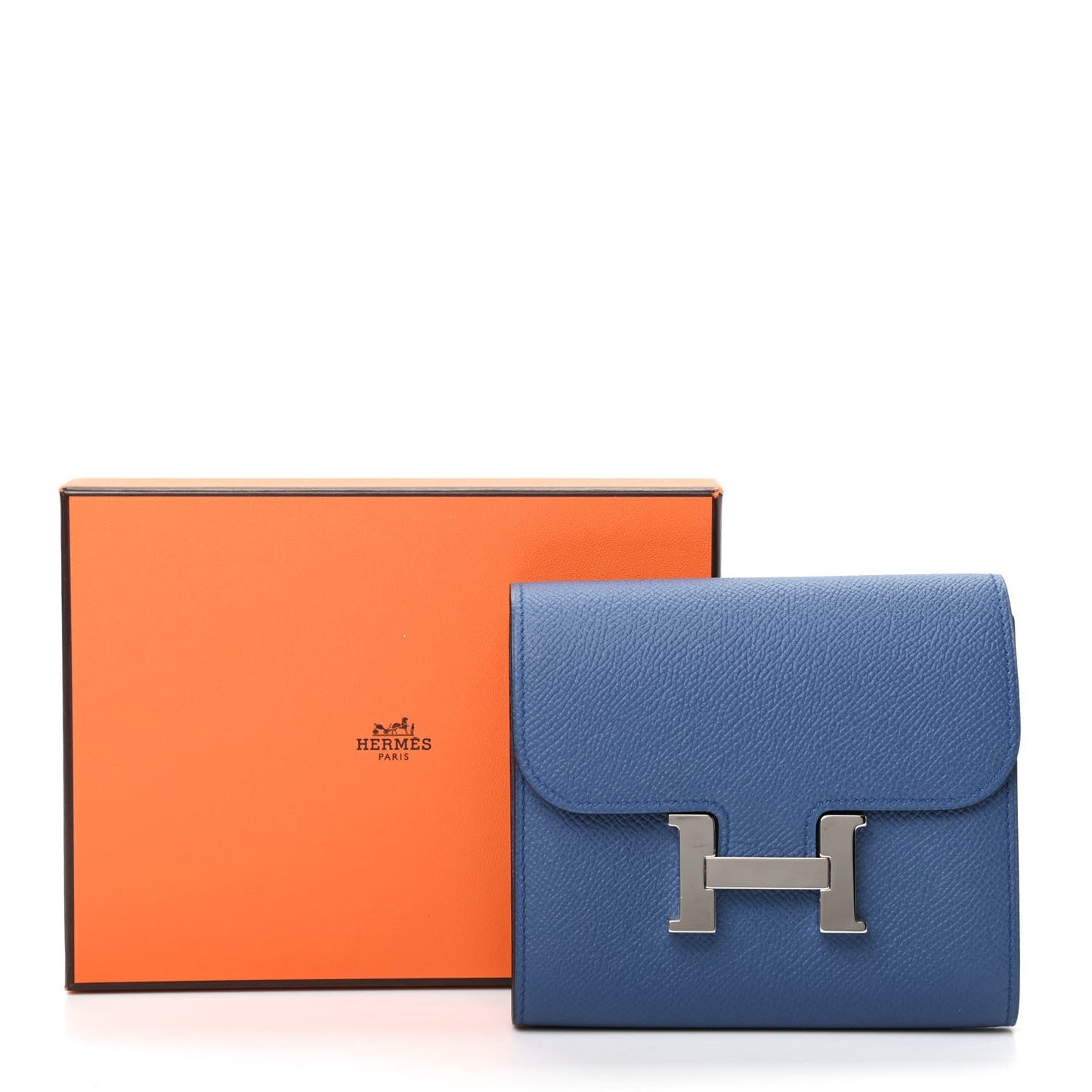 Epsom Verso Constance Short Wallet Bleu Agate Gris Mouette