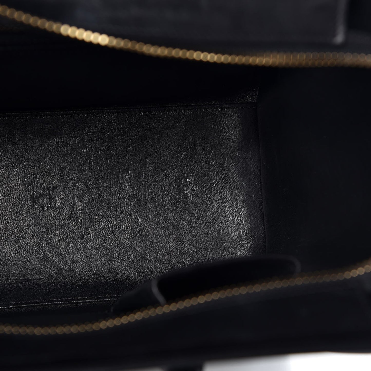 Shrunken Lambskin Micro Bi-Color Luggage Black White