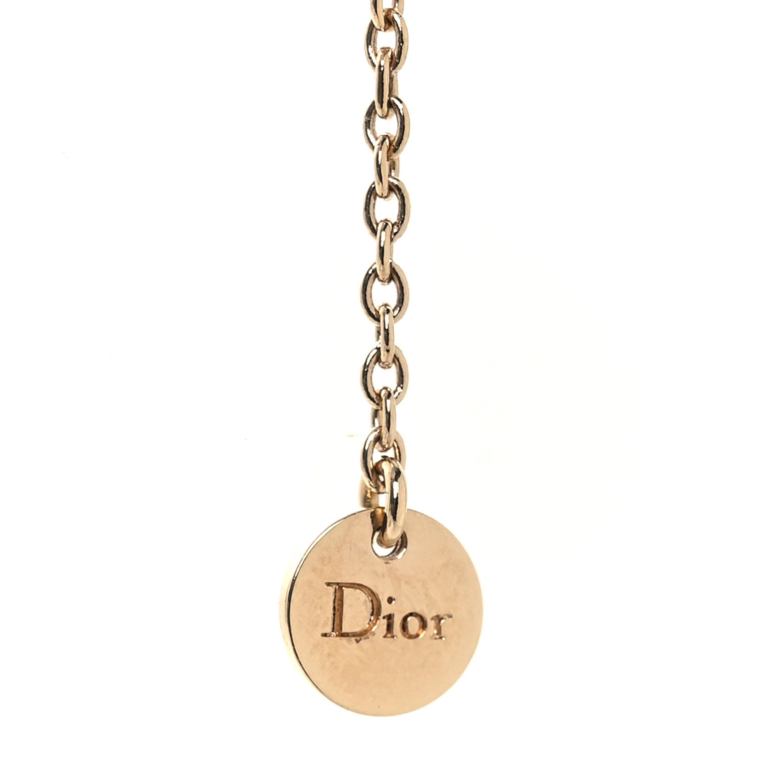 Christian Dior Crystal Pearl CD Shiny-D Tribal Long Necklace Gold 5 of 6