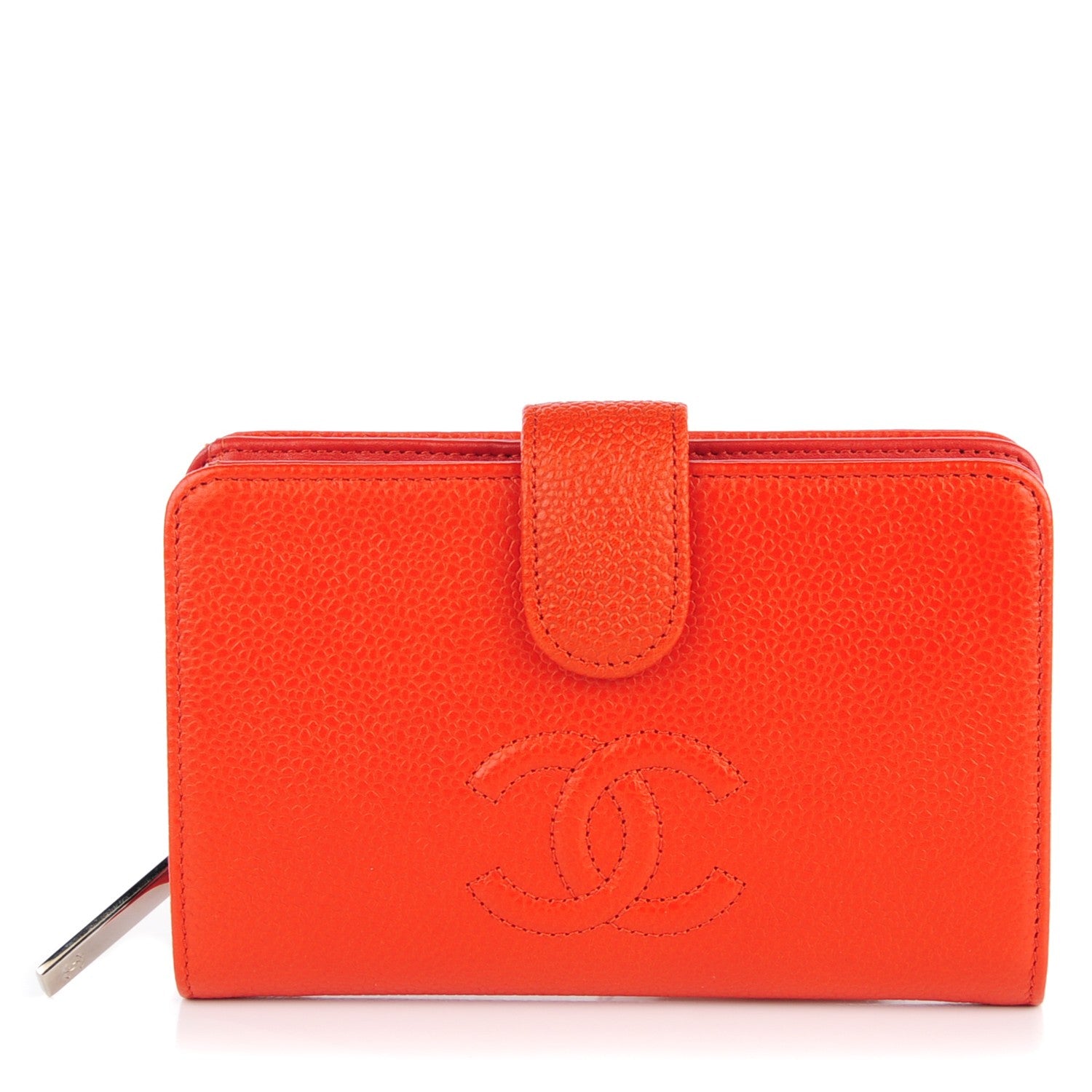 Chanel Caviar Timeless CC French Wallet Orange 1 of 7