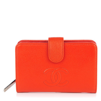 Chanel Caviar Timeless CC French Wallet Orange 1 of 7