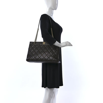 Chanel Caviar Quilted Shopping Tote Dark Brown 2 of 10