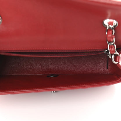Chanel Lambskin Quilted Mini Rectangular Flap Dark Red 5 of 9