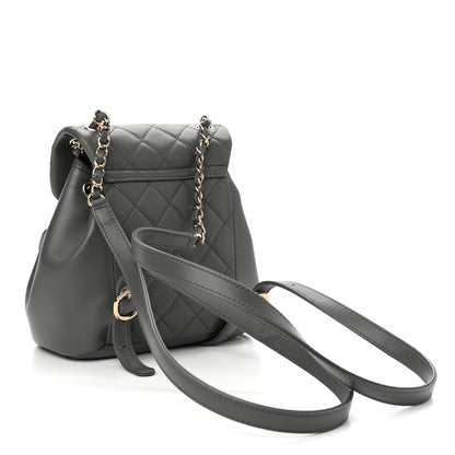Chanel Lambskin Quilted Small Duma Drawstring Backpack Grey 3 of 11