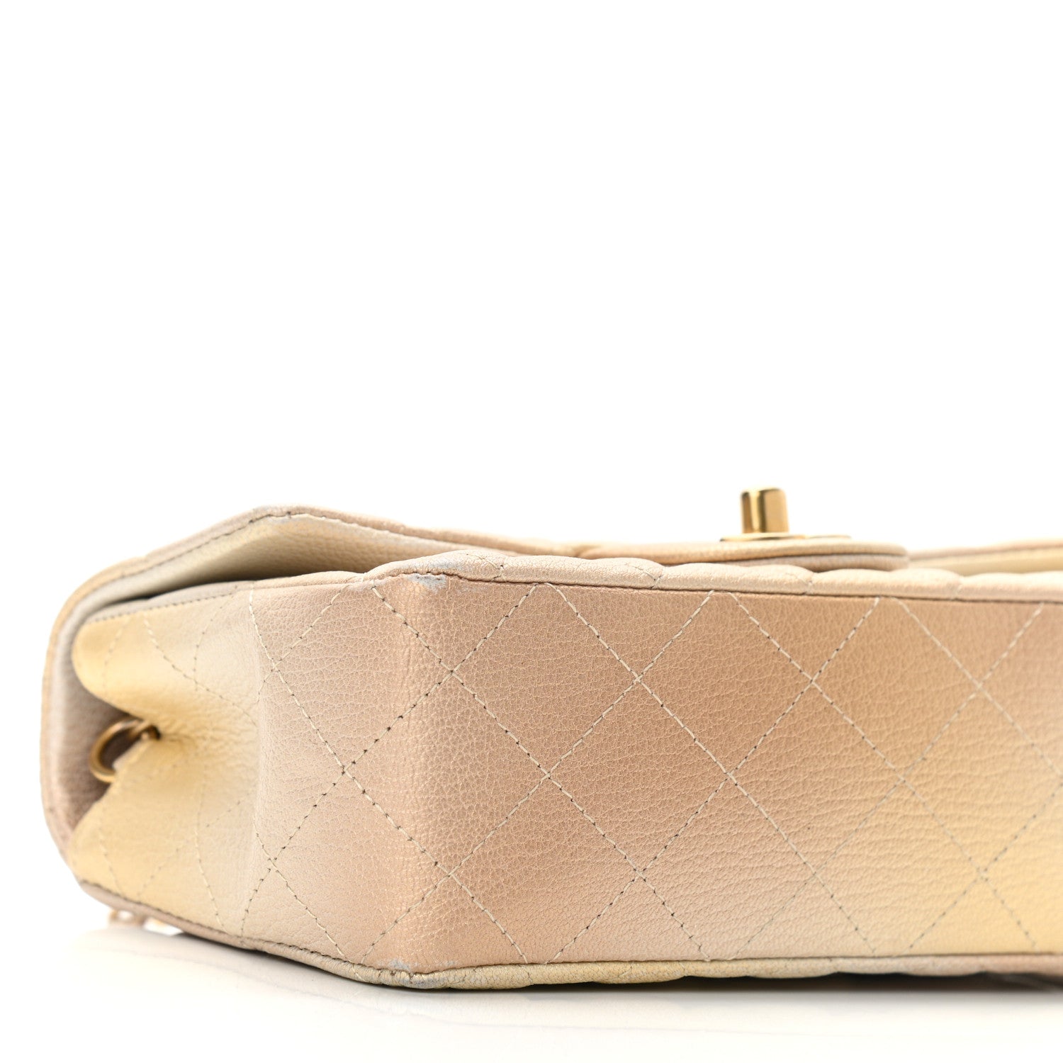 Chanel Metallic Goatskin Quilted Mini Rectangular Flap Gold 9 of 11