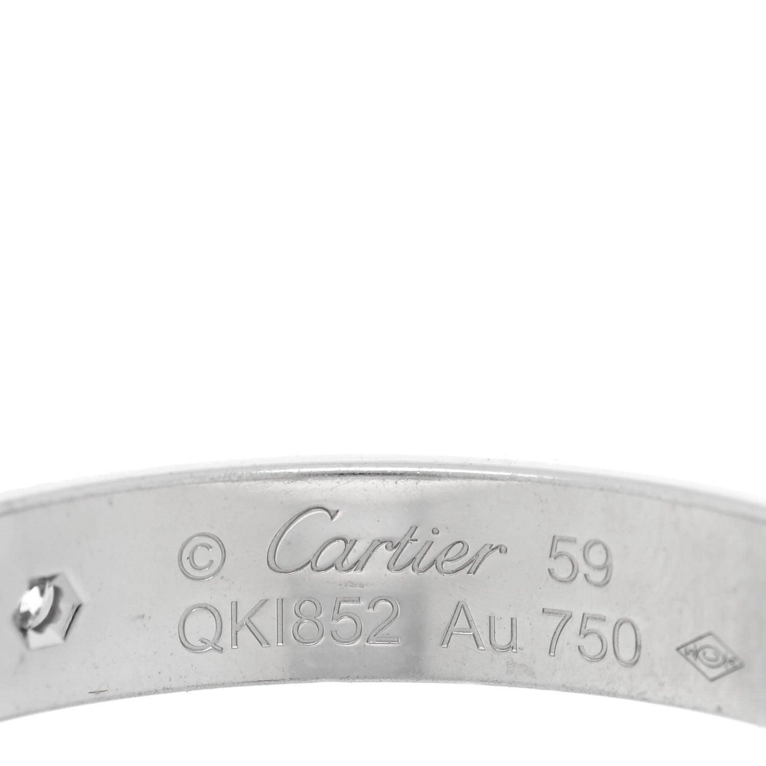 Cartier 18K White Gold Diamond 4mm LOVE Wedding Band Ring 59 8.75 4 of 4