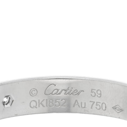 Cartier 18K White Gold Diamond 4mm LOVE Wedding Band Ring 59 8.75 4 of 4