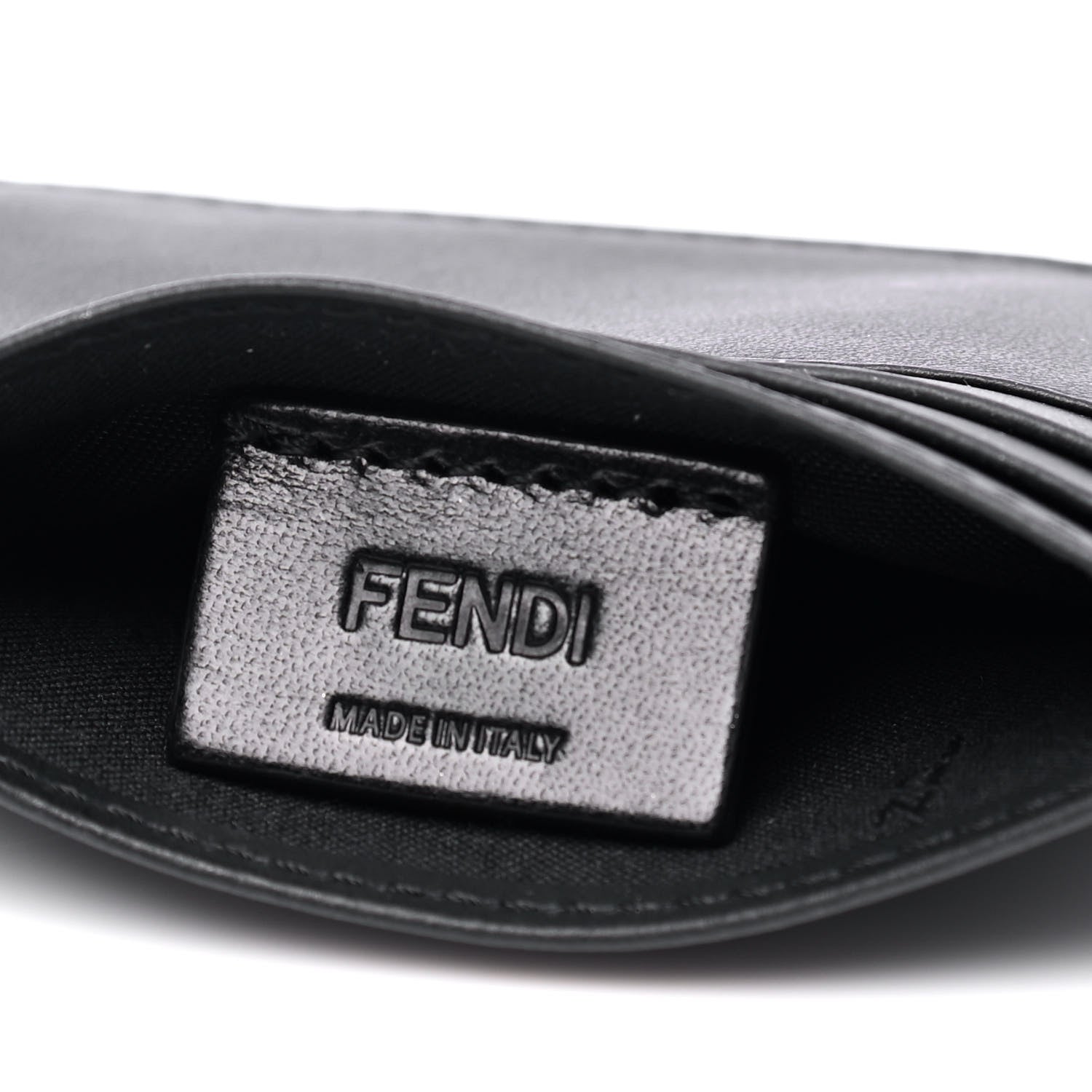 Fendi Vitello Century Mini Bug Eyes Card Holder Black 4 of 5