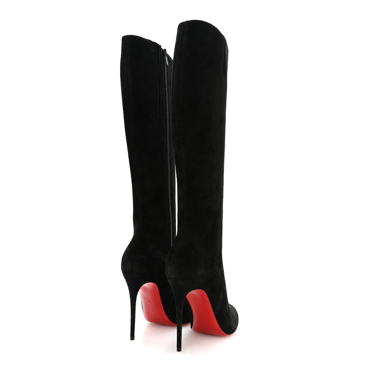 Christian Louboutin Veau Velours Eloise Botta 100 Knee Boots 38 Black 4 of 8