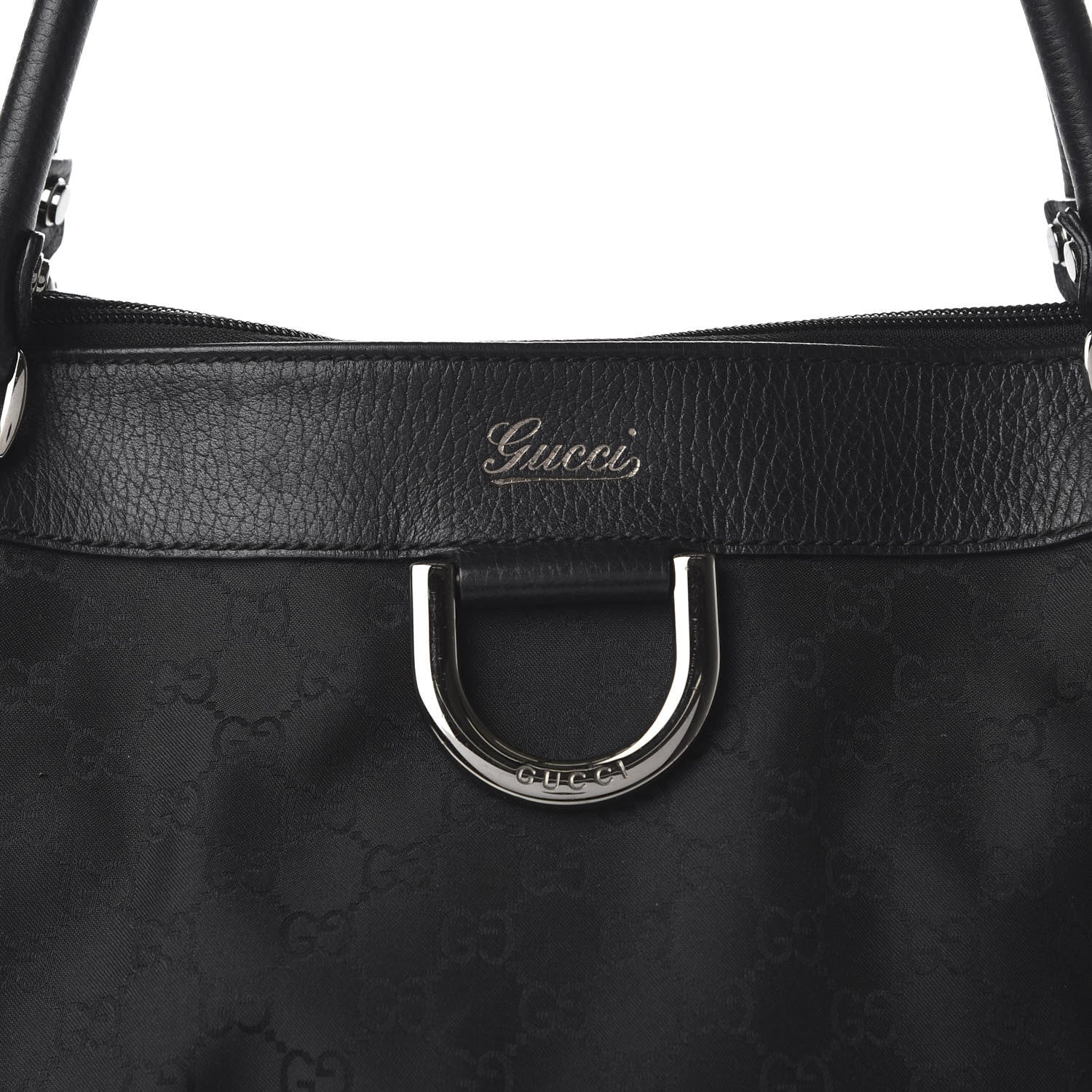 Gucci Denim Monogram Large D Ring Tote Black 10 of 10