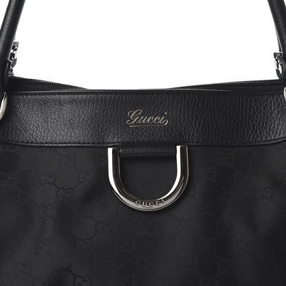 Gucci Denim Monogram Large D Ring Tote Black 10 of 10
