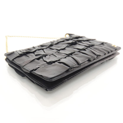 Chanel Lambskin Ruffle Evening Bag Black 4 of 8