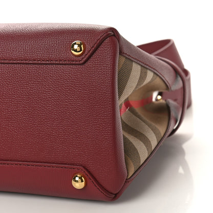 Burberry Grainy Calfskin House Check Small Banner Tote Mahogany Red 9 of 9