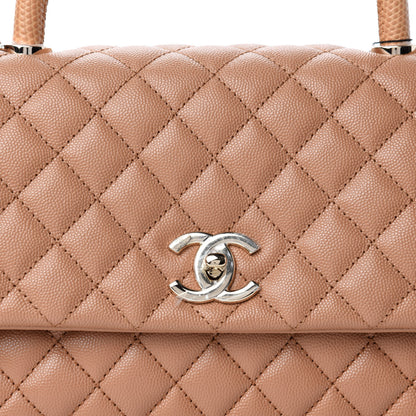 Chanel Caviar Quilted Lizard Embossed Small Coco Handle Flap Brown 11 of 11