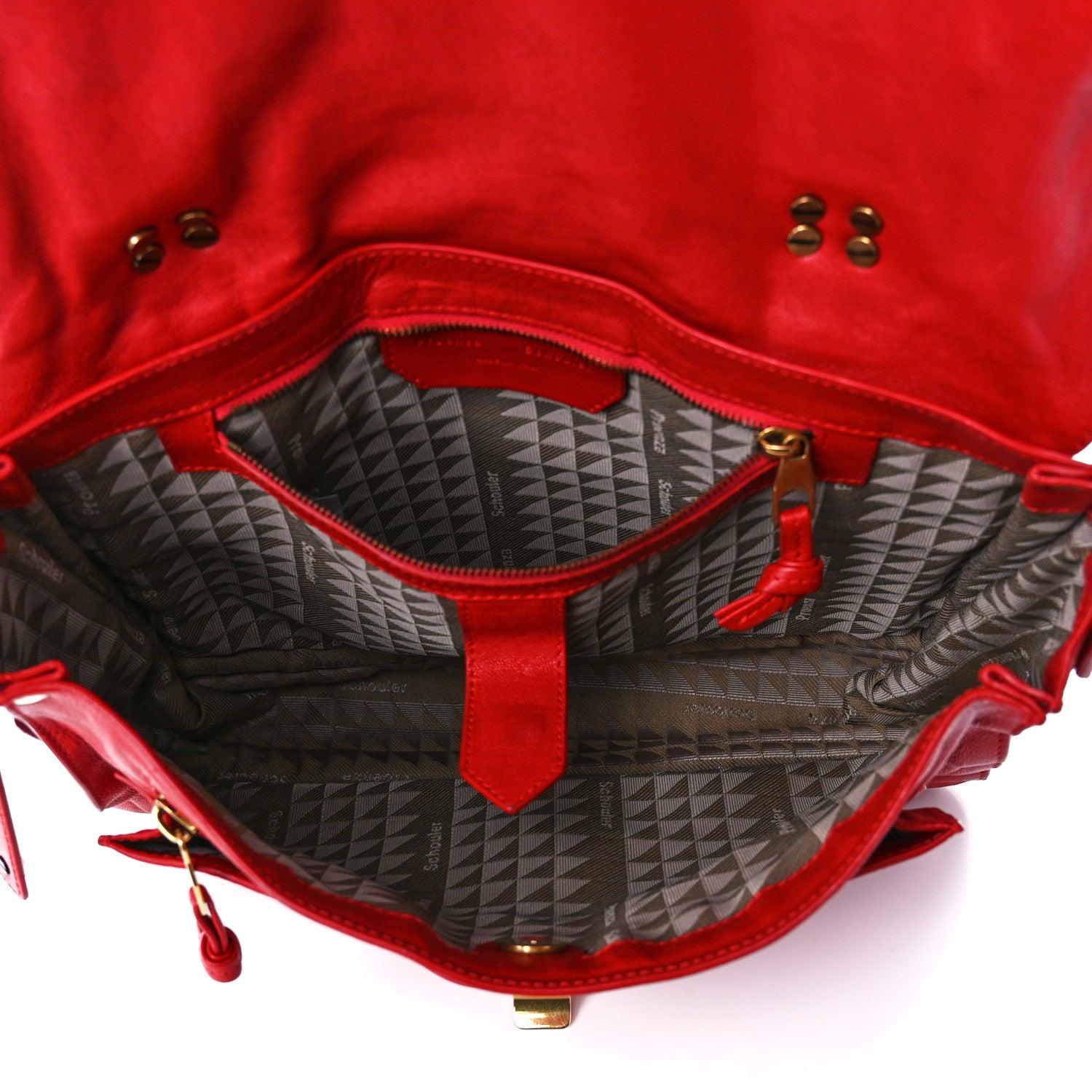Proenza Schouler Lambskin Medium PS1 Satchel Bright Red 5 of 16