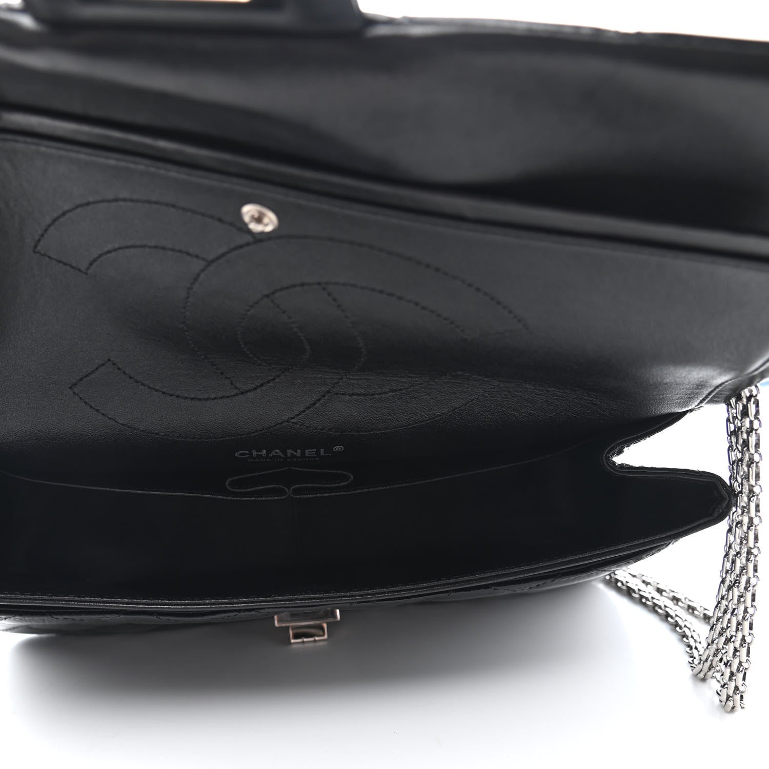 Chanel Distressed Patent Quilted 2.55 Reissue 227 Flap Black 4 of 4