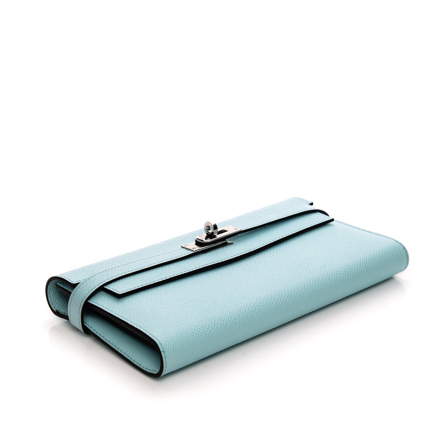 Epsom Kelly Longue Wallet Bleu Zephyr