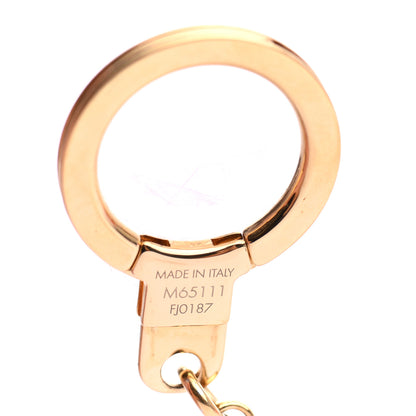 Louis Vuitton Brass Enamel Fleur De Monogram Bag Charm Chain Gold 3 of 4