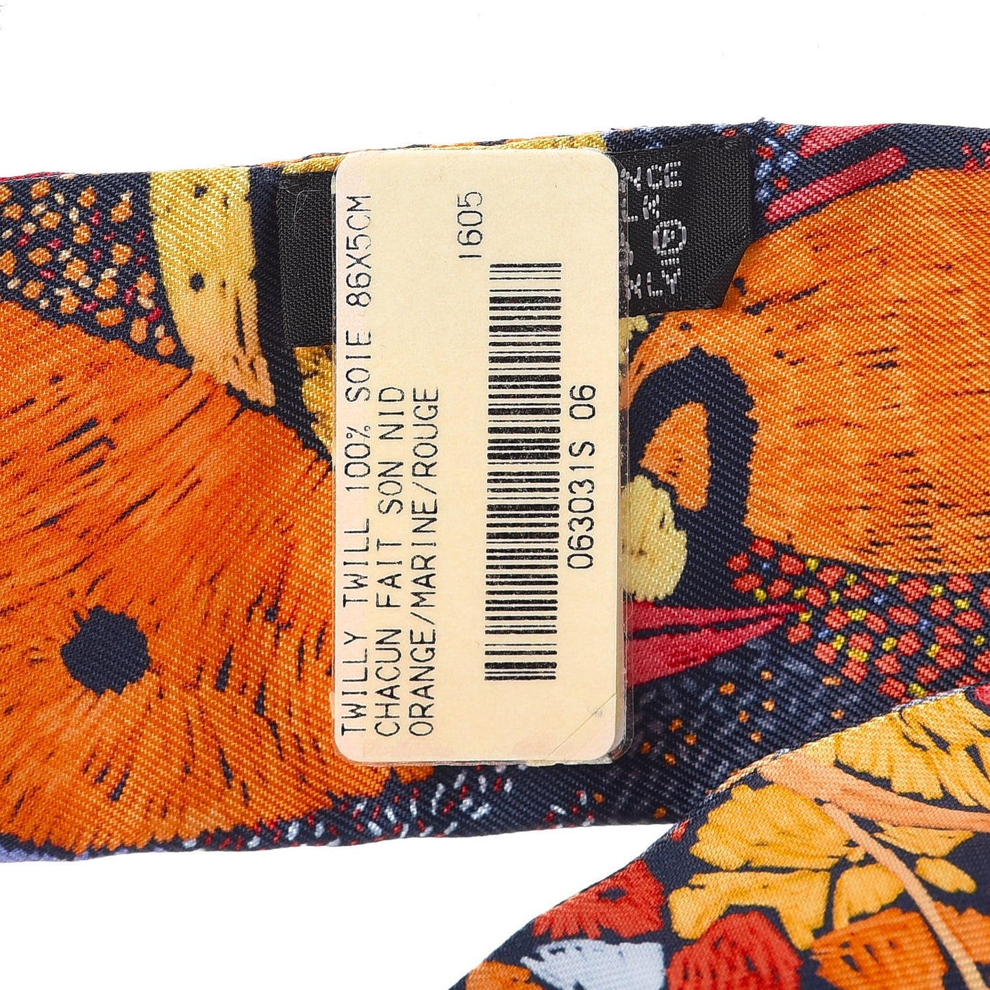 Silk Chacun Fait Son Nid Twilly Orange Marine Rouge