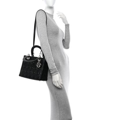 Christian Dior Lambskin Cannage Medium Lady Dior Black 2 of 11
