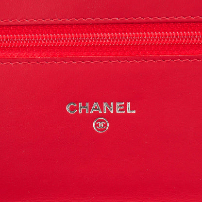 Chanel Patent Quilted Brilliant Wallet On Chain WOC Red 6 of 7
