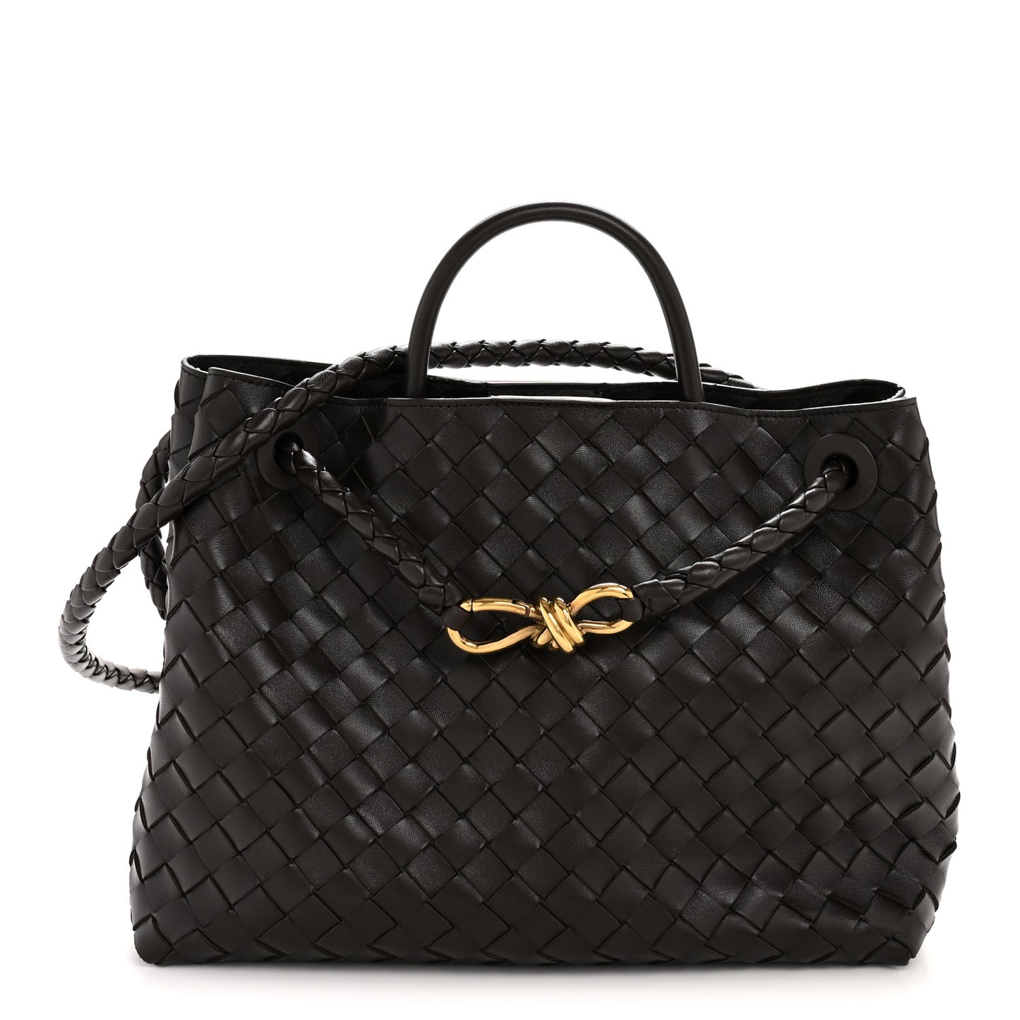 Nappa Intrecciato Medium Andiamo Shoulder Bag Fondant