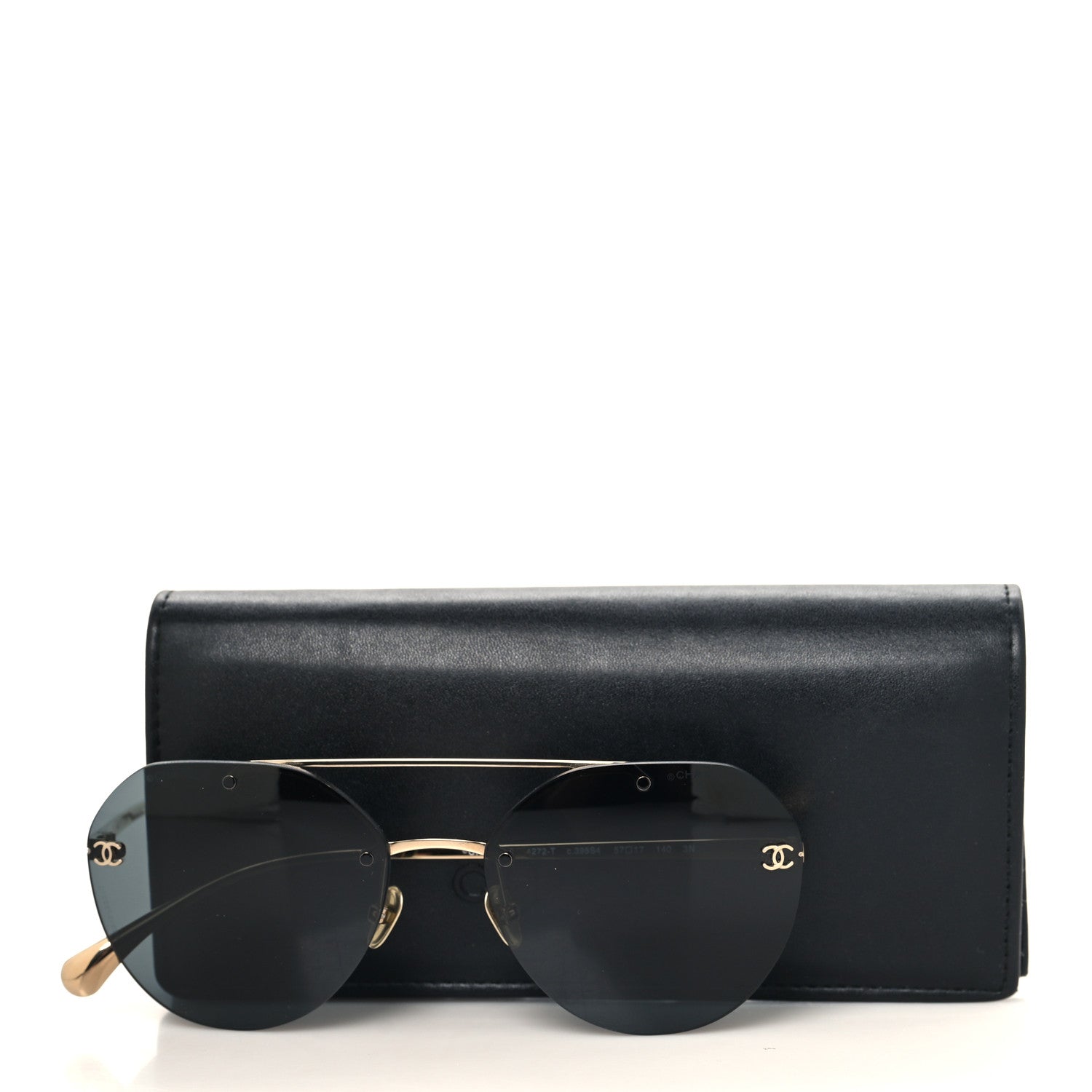 Chanel Titanium CC Pilot Aviator Sunglasses 4272-T Gold 7 of 7
