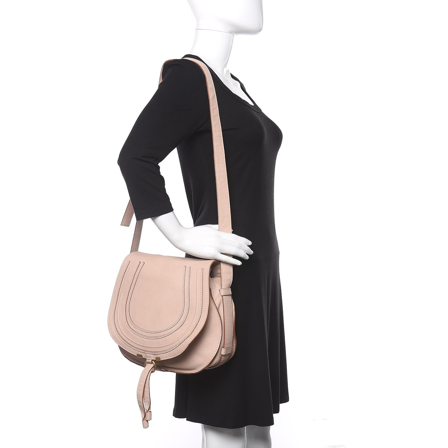 Chloe Calfskin Medium Marcie Round Crossbody Bag Blush Nude 2 of 9
