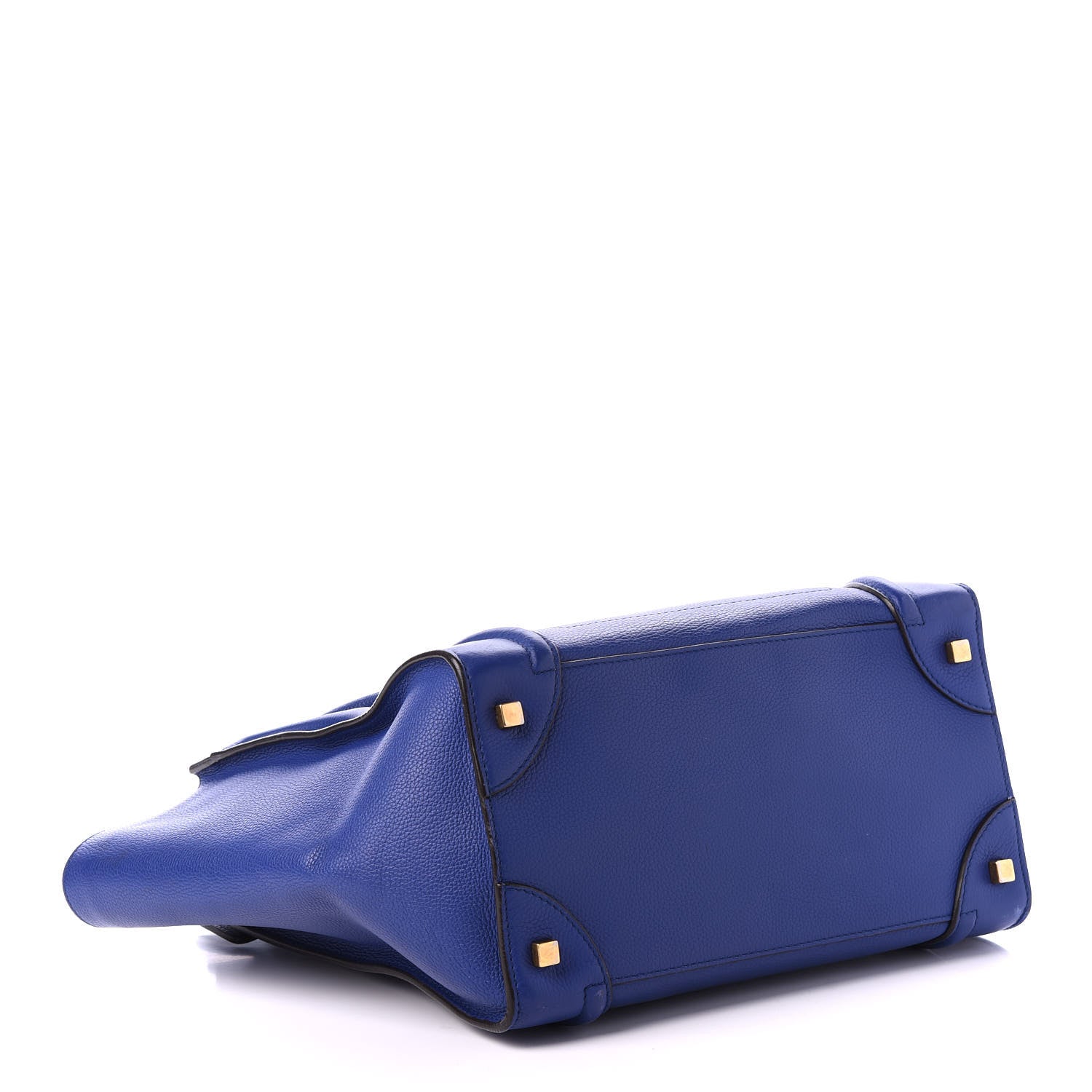Celine Drummed Calfskin Mini Luggage Indigo 3 of 10