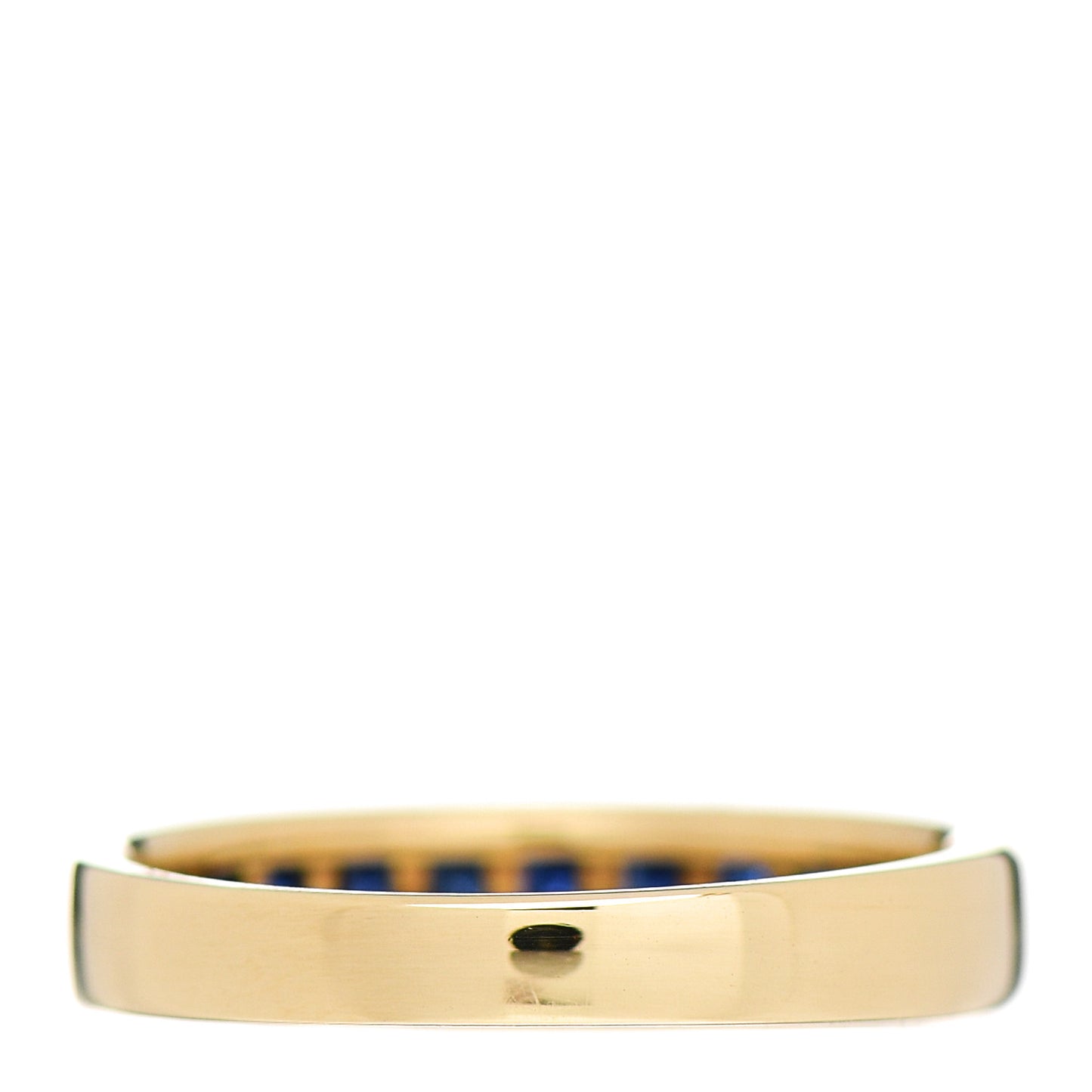 18K Yellow Gold Blue Sapphire 4mm Band Ring 51 5.75