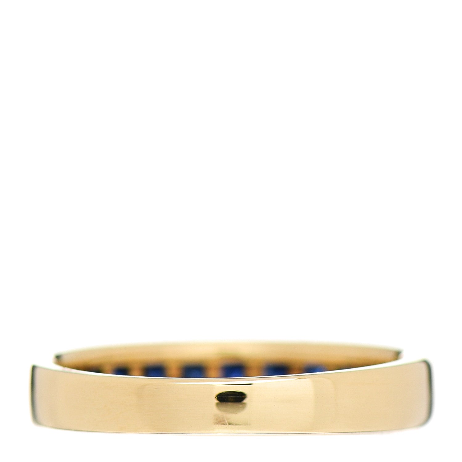 Tiffany 18K Yellow Gold Blue Sapphire 4mm Band Ring 51 5.75 4 of 7