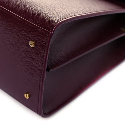 Saint Laurent Grain de Poudre Medium Classic Monogram Cassandra Top Handle Rouge Legion 10 of 13