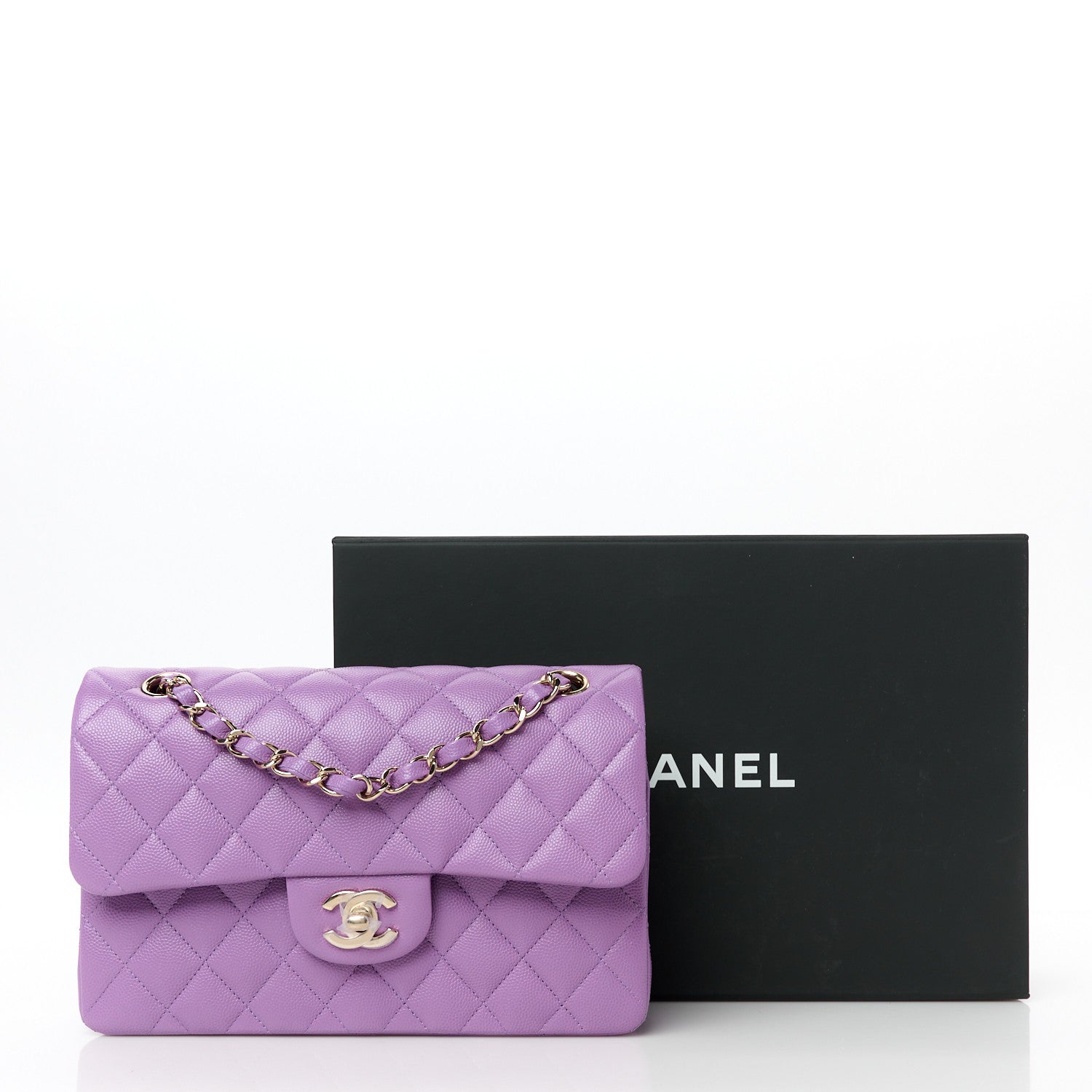 Chanel Caviar Quilted Small Double Flap Purple 12 of 12