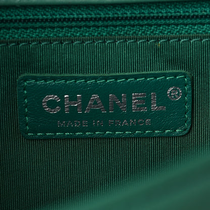 Chanel Calfskin Chevron Quilted New Medium Braided Boy Flap Green 5 of 6